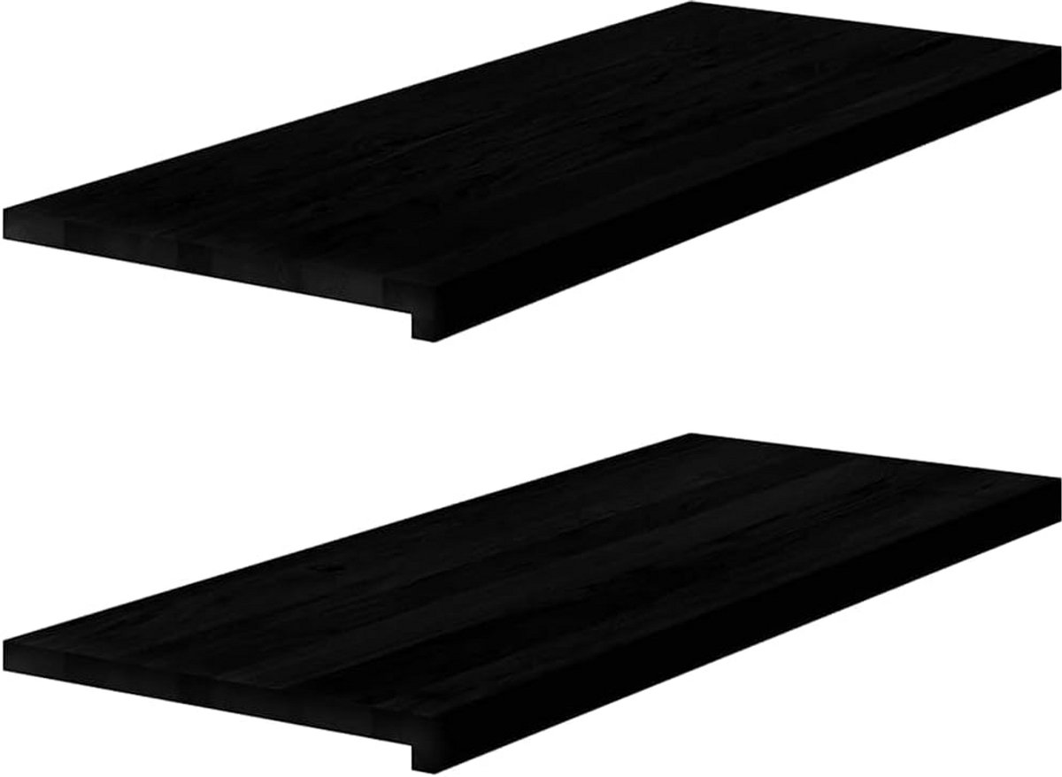 Houten vensterbanken massief eikenhout donkerbruin 2 stuks 100x40x2 cm