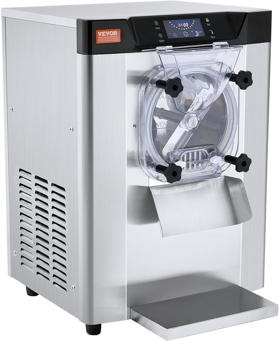 VEVOR CommerciëLe Ijsmachine, 12L/H Ijsmachine op Aanrecht met Enkele Smaak voor Harde Porties, 4,5 Liter Roestvrijstalen Cilinder, Led-Paneel, Automatische Voorkoeling met Reiniging van Vevor — afbeelding 2