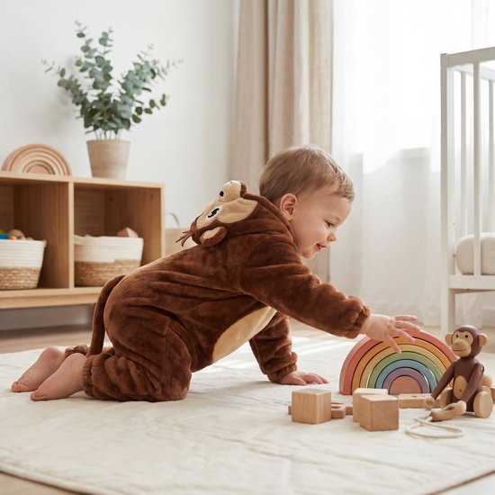 JAXY Body Bébé - Barboteuses Barboteuses - Pyjama Bébé - Costume Bébé - Déguisements Bébé - Costume Bébé - Combinaison Hiver Bébé - Barboteuse Bébé - Combinaison Ski Bébé - Bébé Déguisements Bébé - 12-18 Mois - Singe