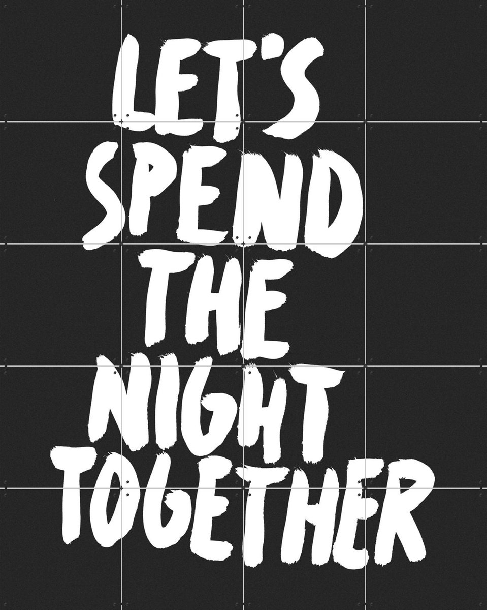 IXXI Let's spend the night together, Marcus Kraft - 80 x 100 cm - Gratis ophangtool - Grote wanddecoratie en posters - Minimalisme, Typografie, Pop