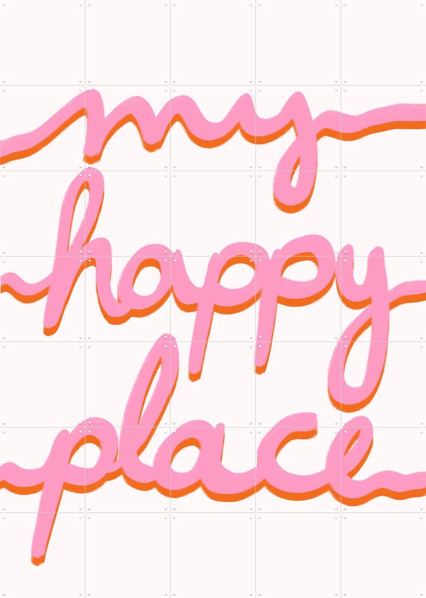IXXI My Happy Place Pink, BAINAI - 100 x 140 cm - Gratis ophangtool - Grote wanddecoratie en posters Kinderkamer, Kinderen