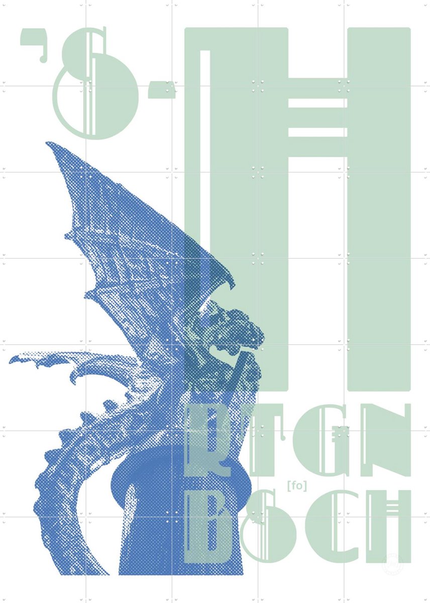 IXXI s-HRTGNBSCH, Fototypo - 100 x 140 cm - Gratis ophangtool - Grote wanddecoratie en posters - Typografie, Illustraties, Grafisch Ontwerp