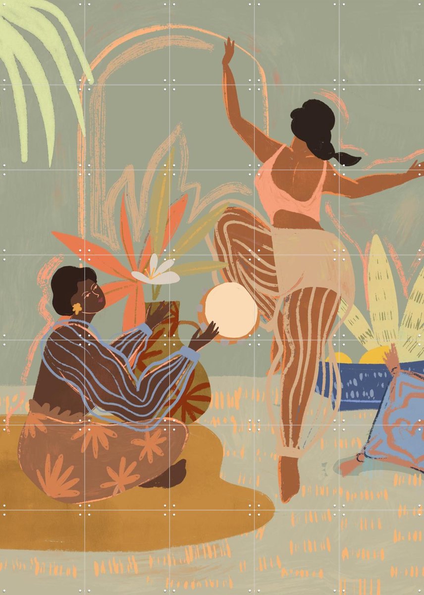 IXXI Music and Dance, Arty Guava - 100 x 140 cm - Gratis ophangtool - Grote wanddecoratie en posters - Grafisch Ontwerp, Speels, Illustraties