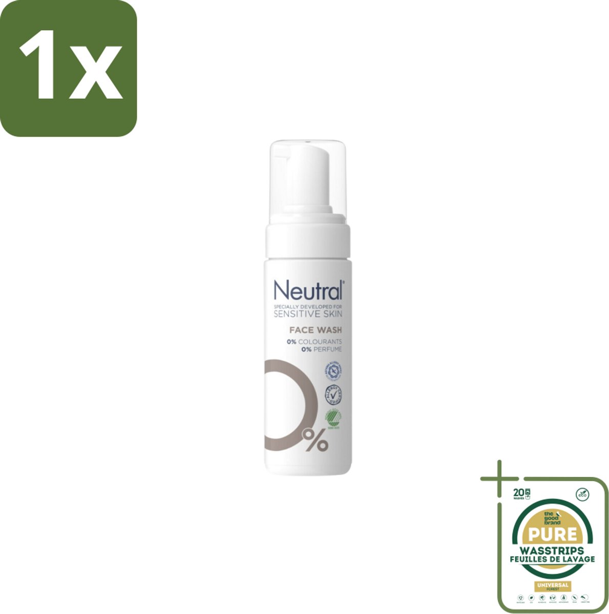 1 x Neutral Facewash 150 ml- Gevoelige Huid - Gezichtsreiniger - Milde Reiniging - Glycerine - Crème Verwijderen
