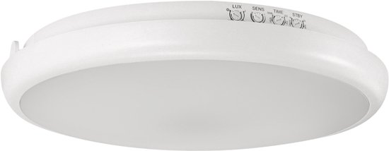 EDYTOR - Lampe de plafond LED avec détecteur de mouvement - Capteur micro-ondes - Capteur 360° - 15W - 4000K Blanc jour - 2030 Lumens - Opbouw - Rond - Blanc mat - IP65 - IK10
