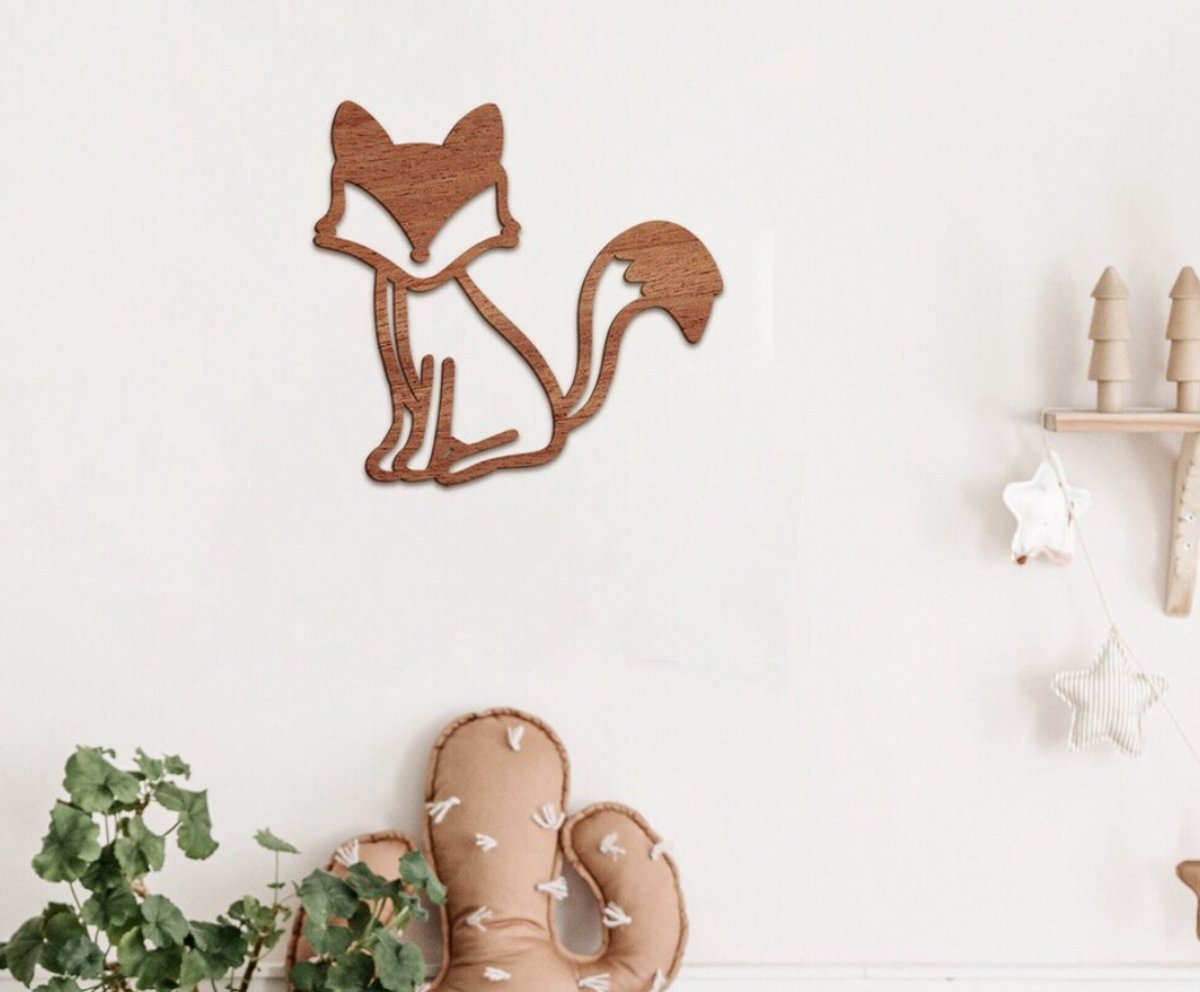 Vos omtrek Wall Decor Home - Kwekerij / Kinderen / Dieren / Kinderkamer/babykamer/ kinderkamer/ wanddecoratie/houten wanddecoratie