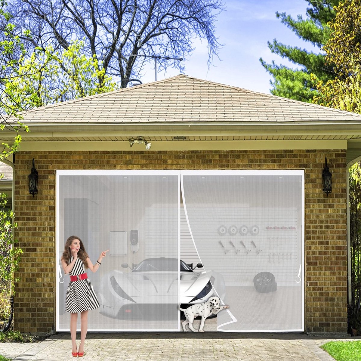 Magnetisch Hor voor Deur 205 x 190 cm - Insectenhor met Automatische Sluiting voor Balkon en Schuifdeuren
