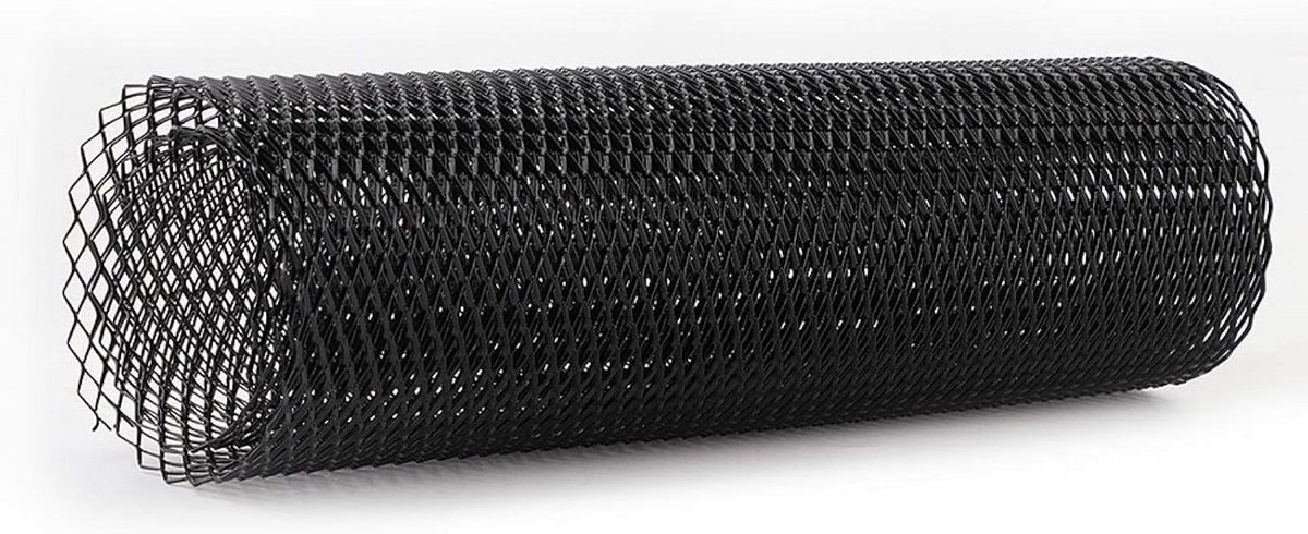 Universeel Aluminium Autogrille Gaas Zwart 100x33cm - Rhombus Grille voor Bumper en Carrosserie