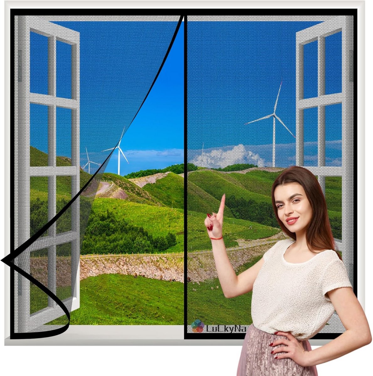 Magnetisch Hor Voor Deur of Raam 85x85cm Zwart - Eenvoudige Montage Zonder Boren