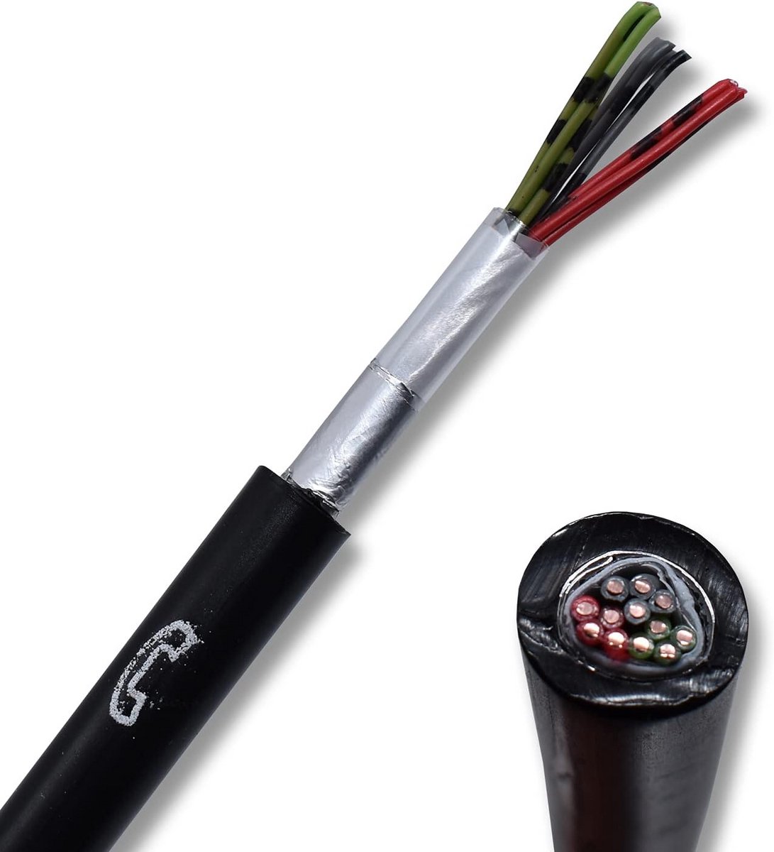 Telefoon- en Signaalkabel Grondkabel 6x2x0.6mm Zwart - Per Meter Leverbaar (5m tot 150m)