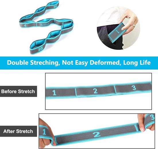 Oefenriem / Elastische Trainingsband - Weerstandsband voor Volwassenen - Yoga, Pilates, Dans & Fitness — afbeelding 2
