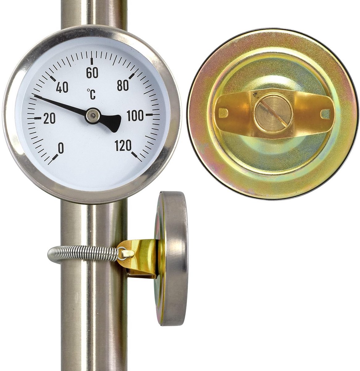 Analoge Bimetalen Buisthermometer 0-120°C Montageveer Inclusief
