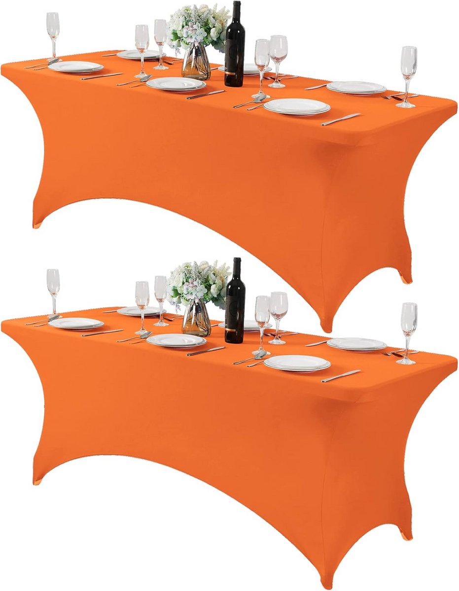 Set van 2 Tafelhoezen Stretch Universeel Geschikt voor 6ft, 4ft en 8ft Tafels