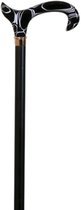 Garcia 1880 Wandelstok beukenhout - Acryl zwart handvat - 92 cm lang - Derby handvat - 300 gram - Wandelstok voor dames en heren - wandelstok hout