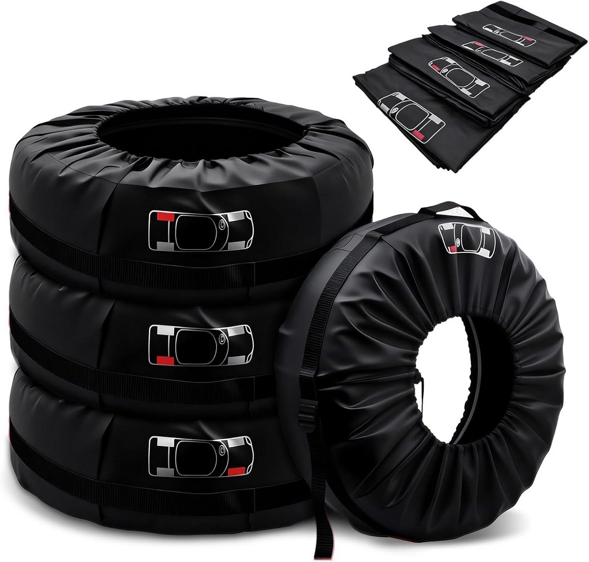 Set van 4 Waterdichte Bandenhoezen voor Opslag en Bescherming | Geschikt voor 13-18 inch