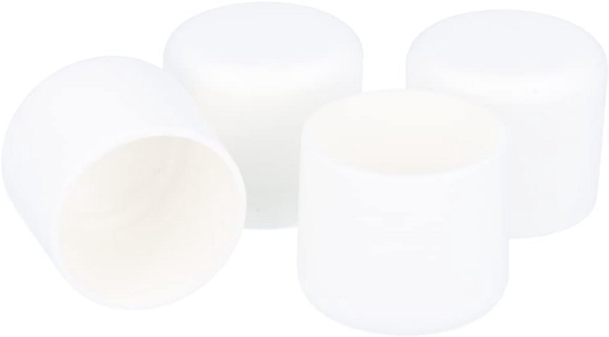 4x Witte Stoelpootdoppen 30 mm - Vloerbeschermers & Meubelglijders voor Stoelpoten