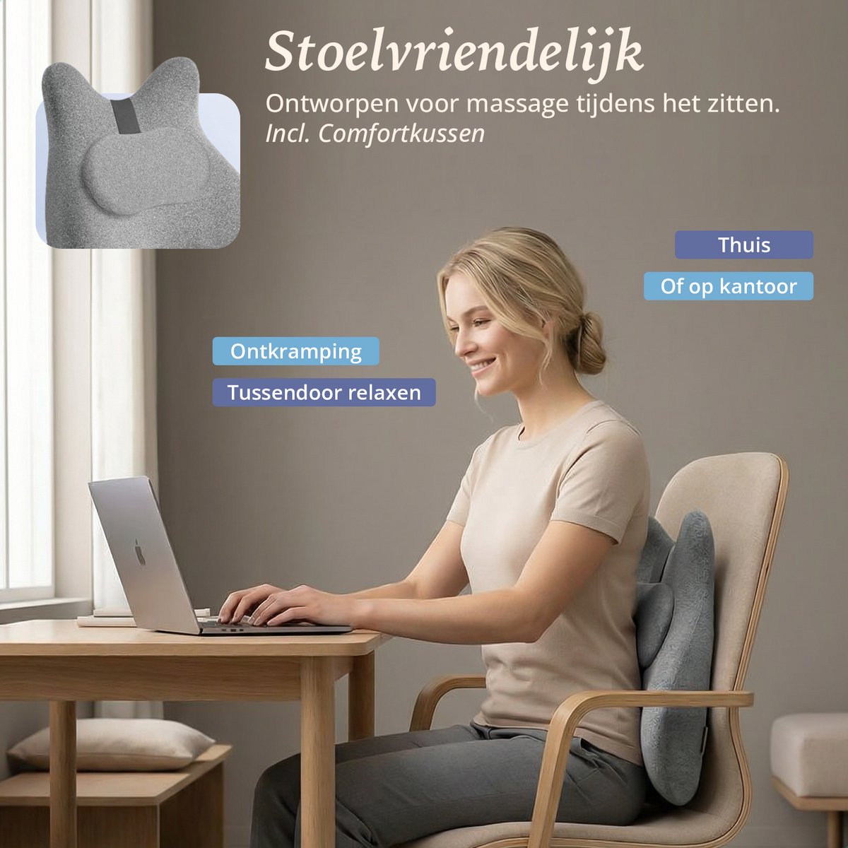 Lifeproducts Massagekussen met Memory Foam - Nekmassage Apparaat - Rug Massageapparaat - Massage voor Nek en Rug - Shiatsu Nek Massage Apparaat met Warmtefunctie — cadeau in Cadeau-ideeën - foto 5