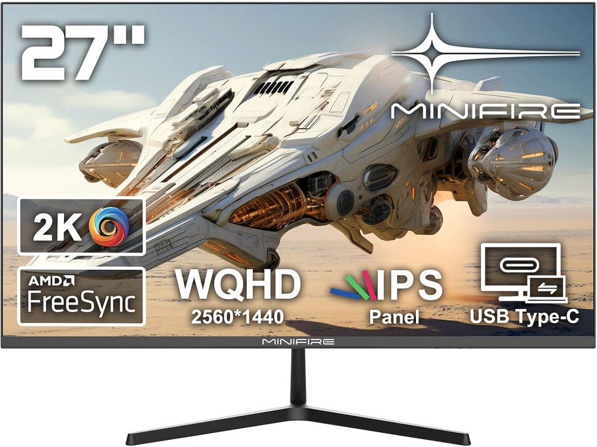27 inch Monitor - QHD Scherm - Kantoorwerk - IPS Paneel - 27 inch - Zwart