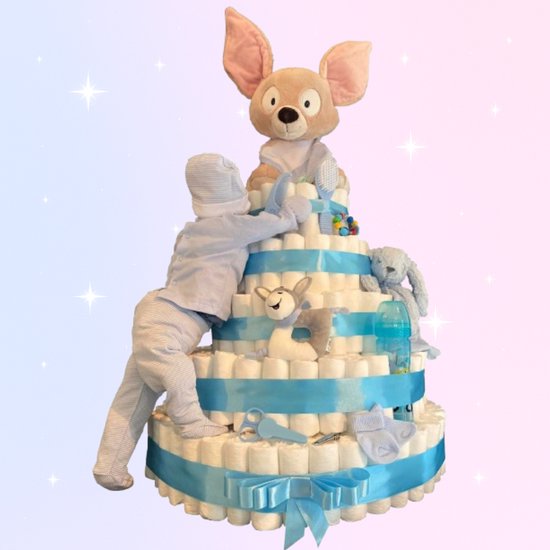 XXXL luiertaart met 435 pampers met Nici Fehmi junior Vos van LuierCakes.nl — afbeelding 2