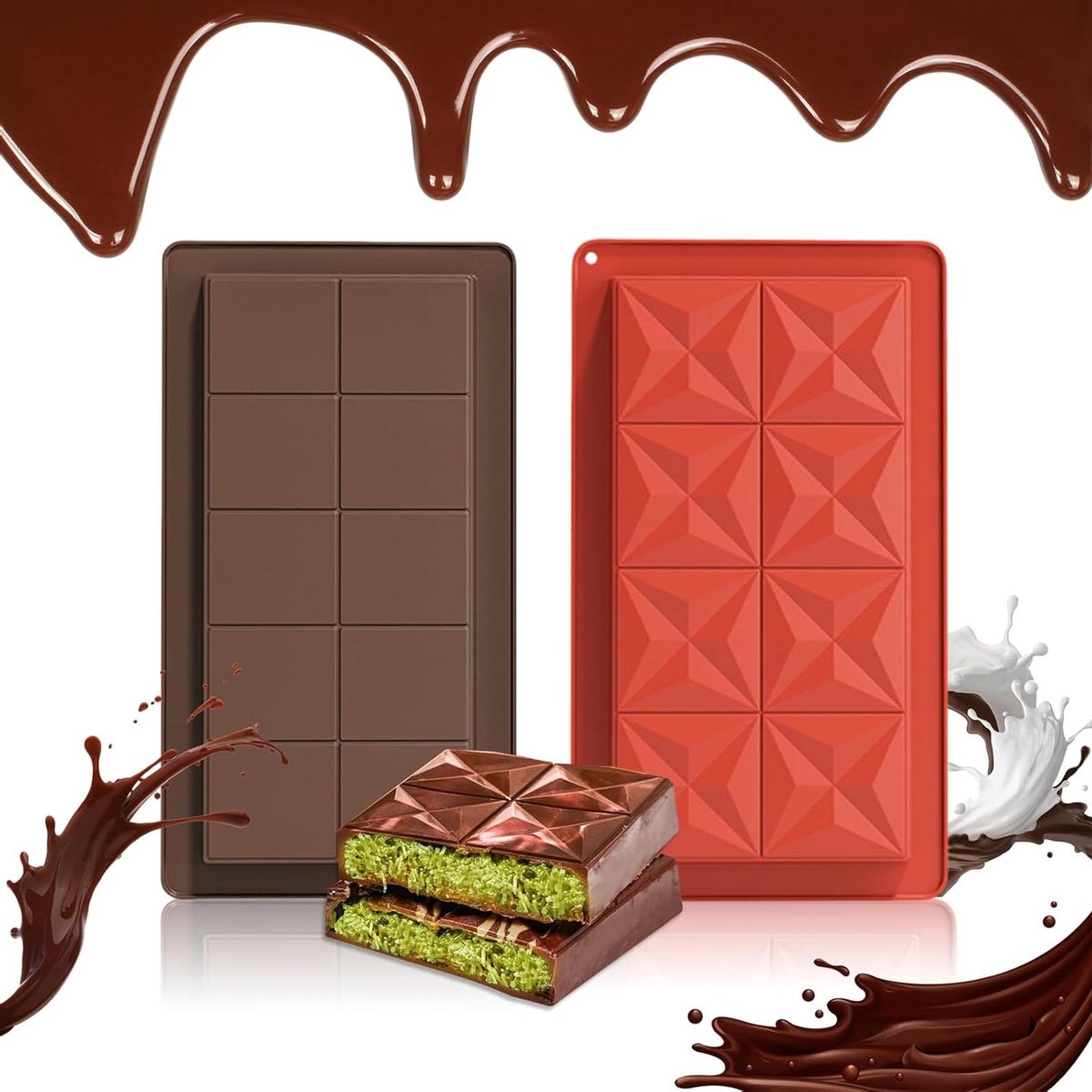 Chocolade mal set met 2 Dubai mallen - Food grade siliconen - Voor chocolade en snoep