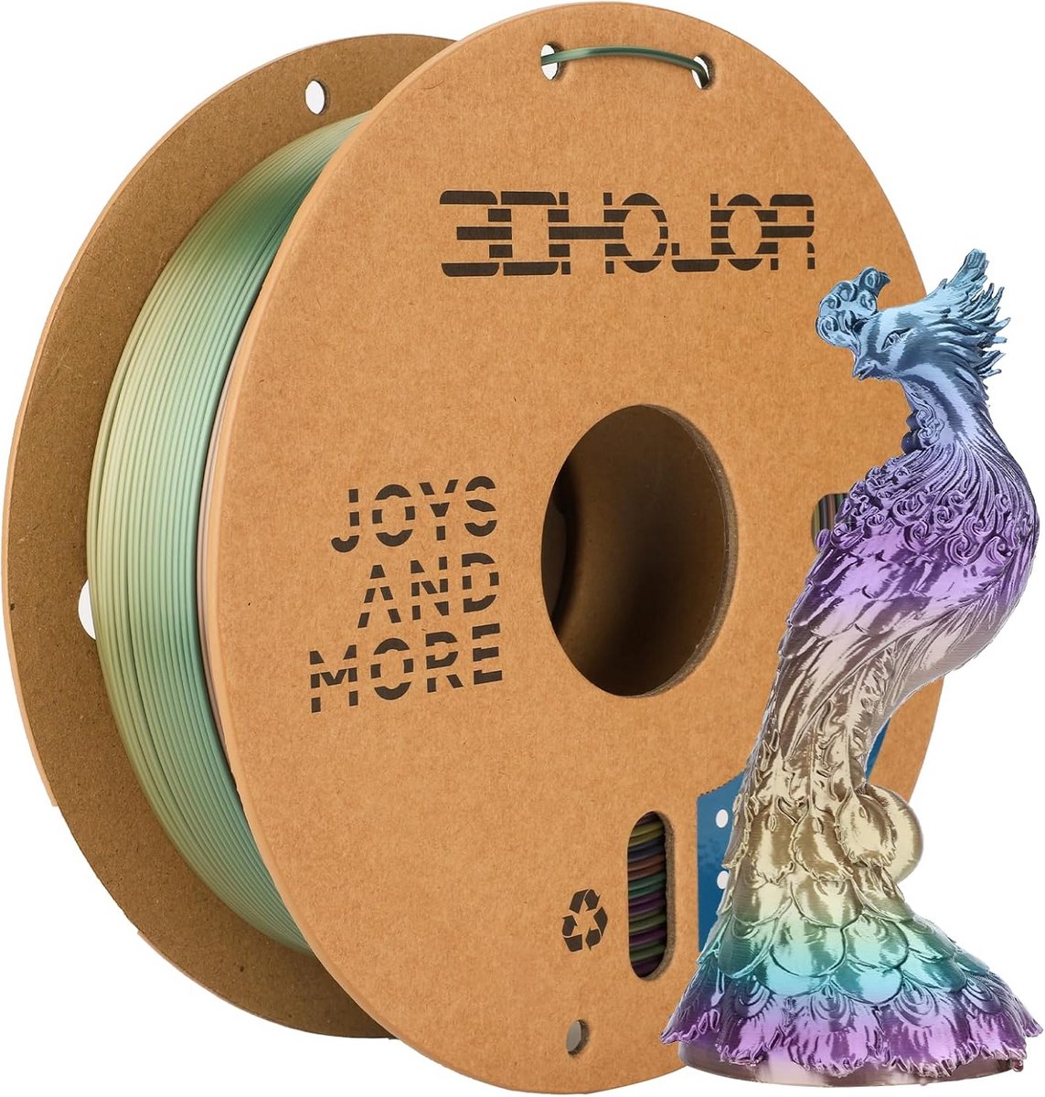 Zijdeachtig PLA 3D Printer Filament 1.75mm Glanzend Snel Kleurverloop Regenboog Multicolor Filament 1kg
