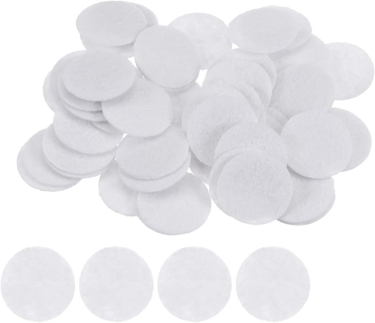 100x Ronde Vilt Stickers 20mm Wit - Zelfklevende Vilt Pads voor Knutselen en Bescherming