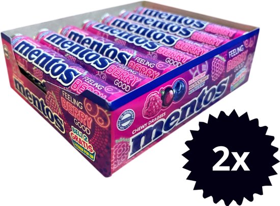 Mentos feeling berry good - 2x doosje 14 rollen