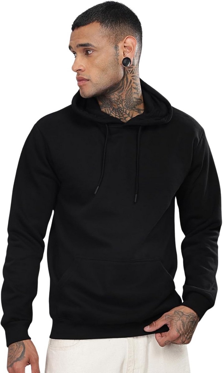 Heren Hoodie met Print - Comfortabele Katoenen Sweater met Capuchon