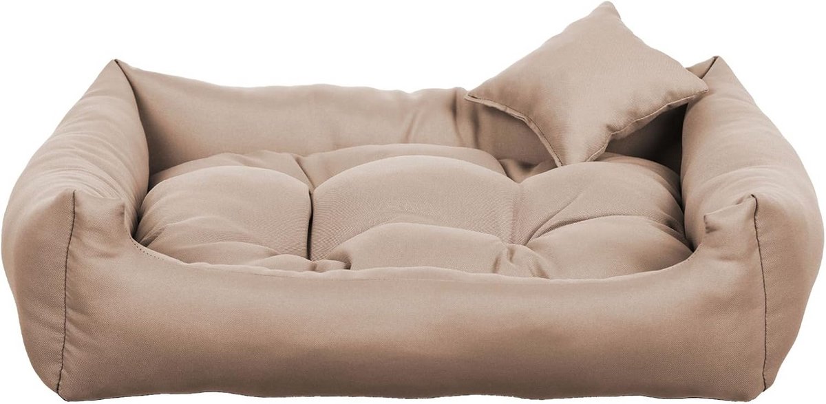 Extra Groot Rechthoekig Hondenkussen XL (100x75 cm) - Comfortabel en Duurzaam Beige Hondensofa