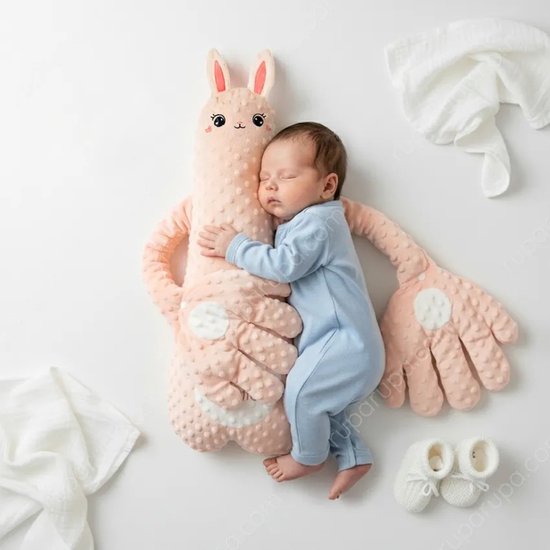 SUMOH® Baby Slaapknuffel Konijn - Kalmerende Knuffel met Klopfunctie - Verzwaarde Handjes - Rustgevende Babyslaap Hulp van SUMOH — afbeelding 3