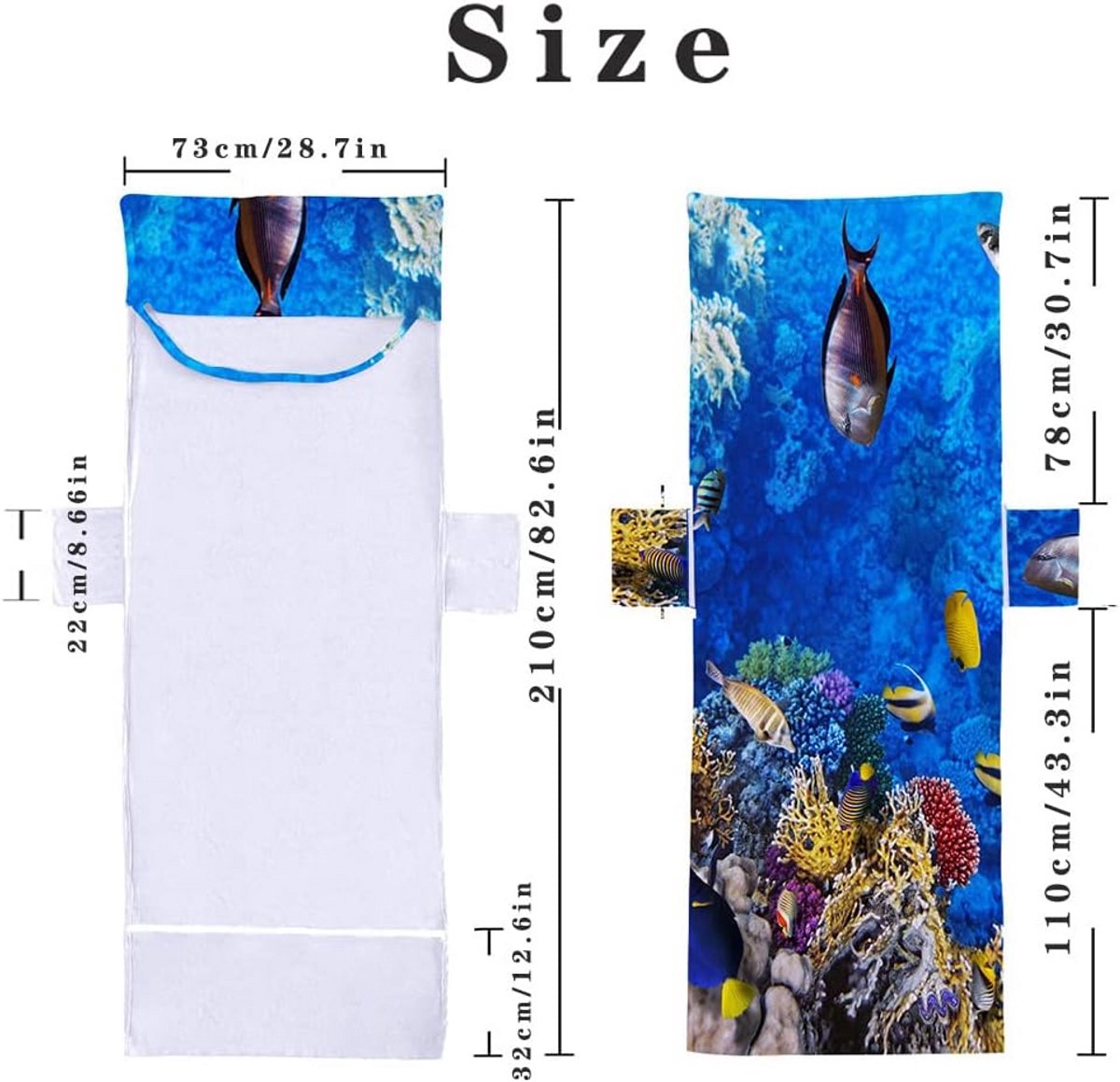 Lighoek Handdoek met Zakken voor Strandstoel en Ligbed - Sneldrogend Microvezel