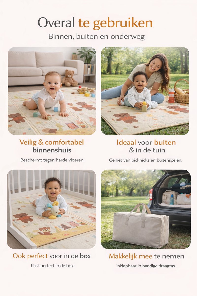 Speelmat Baby, Peuter & Kind 150x200 cm - Zacht & Veilig thumbnail 4