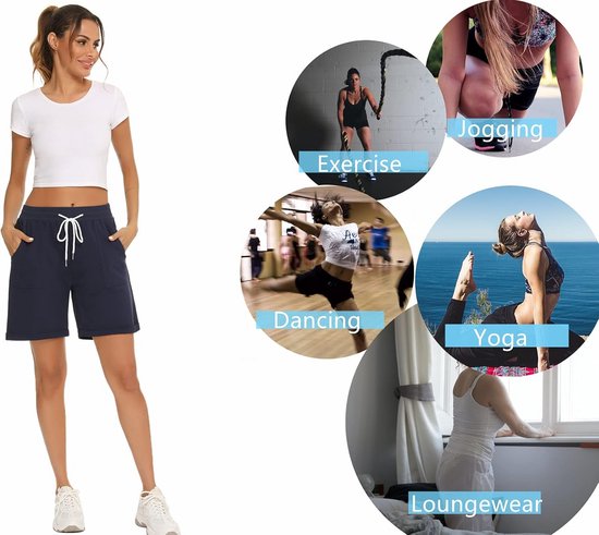 Dames Bermuda Shorts Katoen met Zakken - Comfortabele Sport- en Vrijetijdsbroek — afbeelding 3