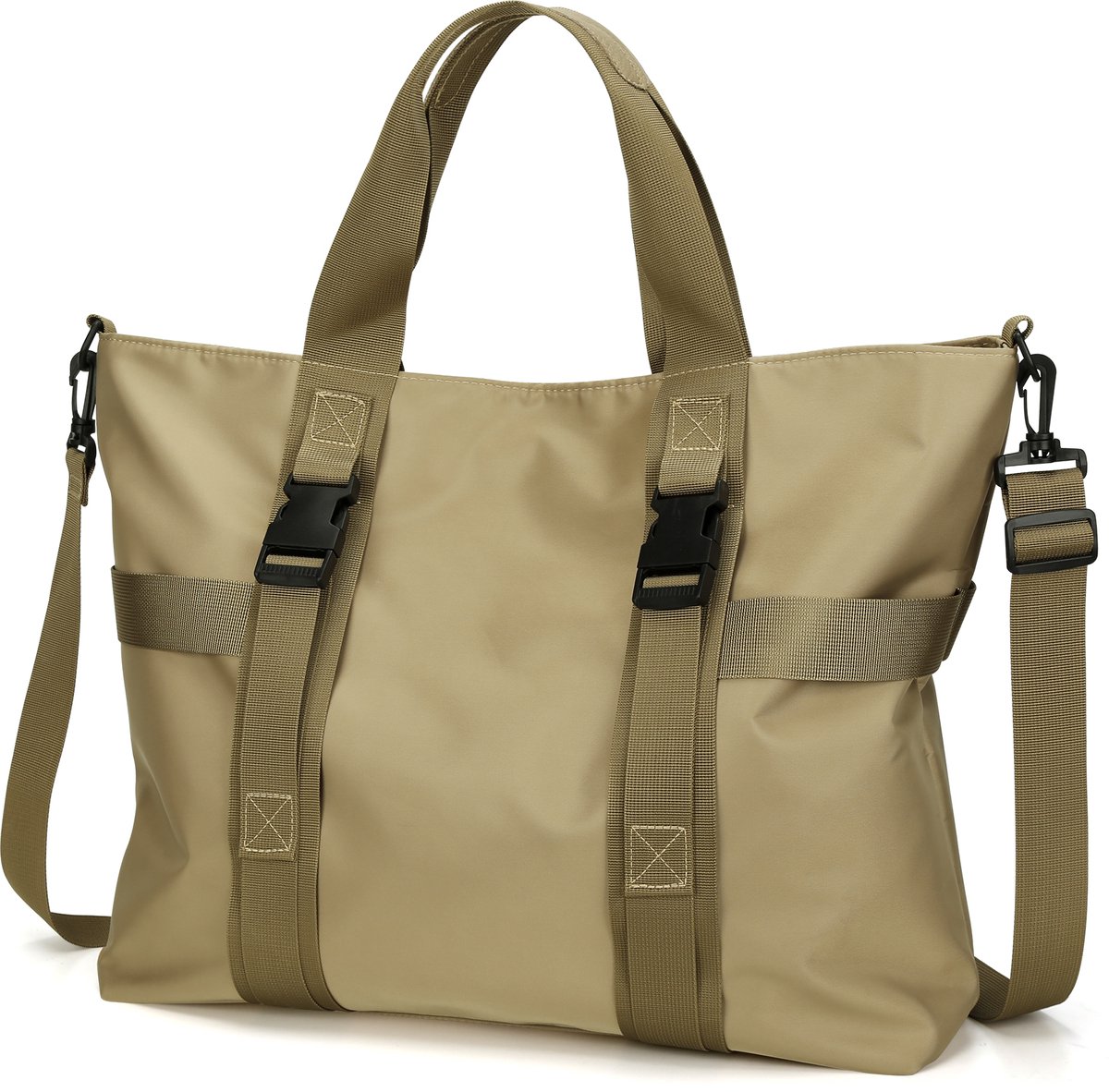 Eleganci® - Handtas - Shopper Tas Dames - Werktas & Schoudertas - Waterafstotend - A4 / Laptop - Verstelbare Schouderband - Kaki
