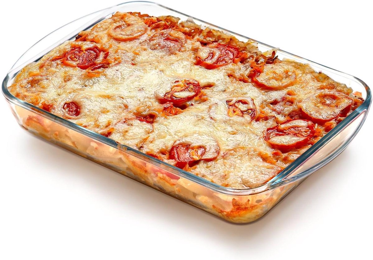 Lasagneschotels - Glazen bakschaal voor de oven - Rechthoekige ovenschaal 1,8L