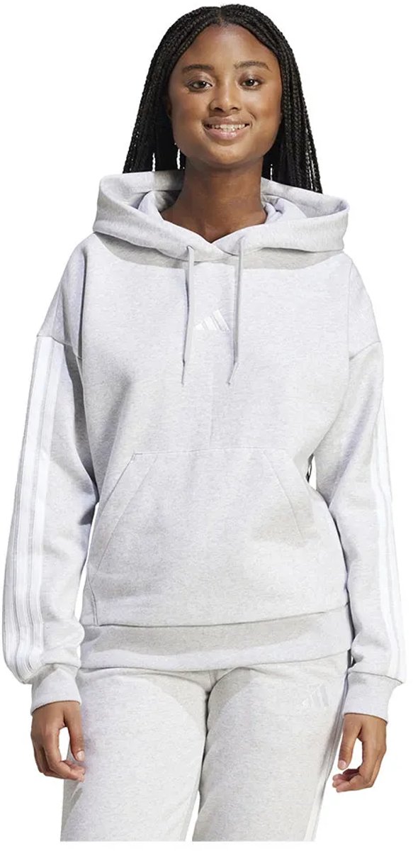 Adidas Essentials 3 Stripes Fleece Hoodie XS Vrouw Grijs