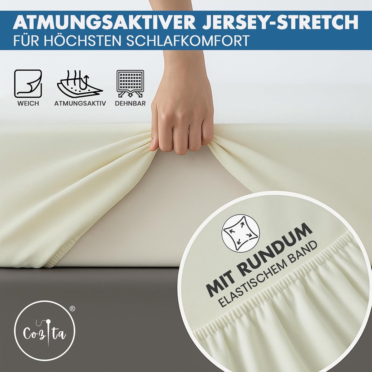 Hoeslaken 140x200 cm Extra Diep Microvezel Wit – Elastisch Hoeslaken voor Boxspring & Hoge Matrassen tot 40 cm – Kreukvrij, Zacht & Oeko-Tex – Pauwhome