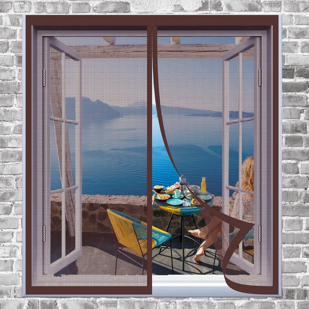 Magnetische Hordeur 80x170 cm Bruin - Insectenhor Voor Balkondeur en Schuifdeur - Eenvoudige Montage