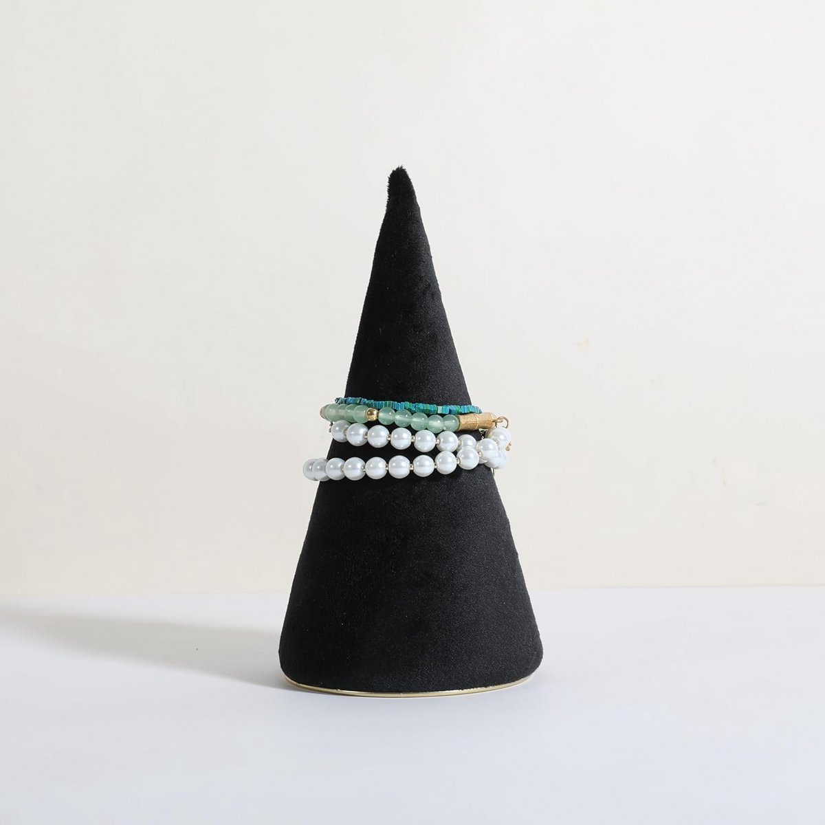 Fluwelen Armband Display Standaard met Gouden Basis - Sieraden Organizer
