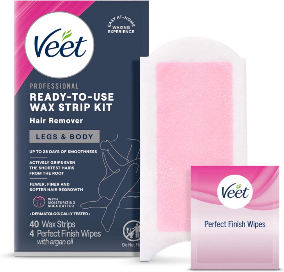 VEET Wax Strips Vrouwen – Bikini & Intieme Zones – Met Shea Butter – 40 Waxstrips + 4 Doekjes
