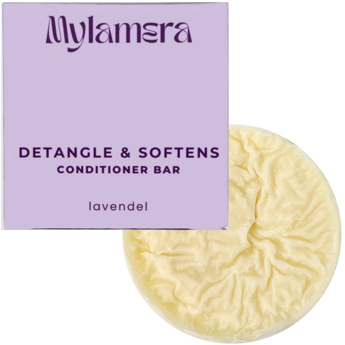 Mylamera Detangle & Softens – Conditioner Bar Lavendel – Met Shea Butter & Zijdeproteïne – Plasticvrij – SLS-vrij