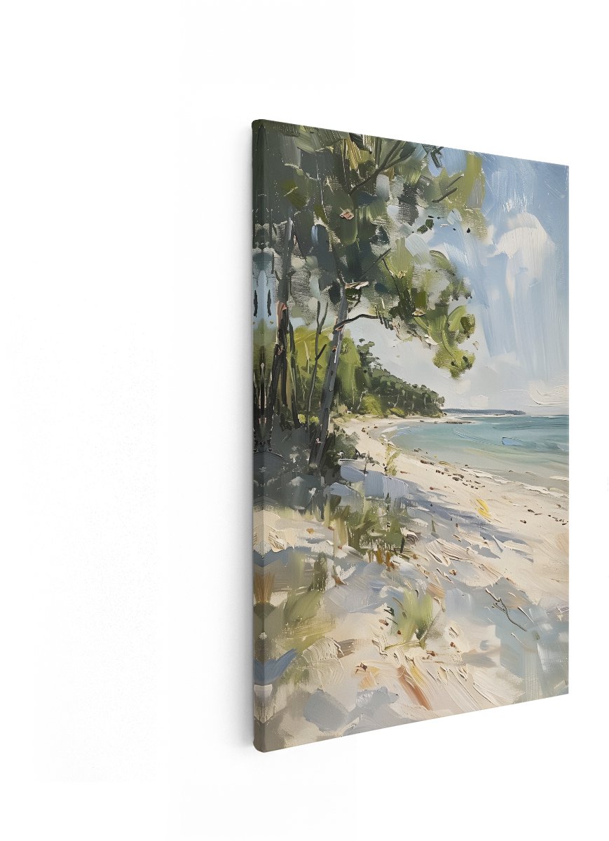 Artaza Canvas Schilderij Kustlijn - 20x30 cm - Wanddecoratie Natuur - Muurdecoratie Zee La