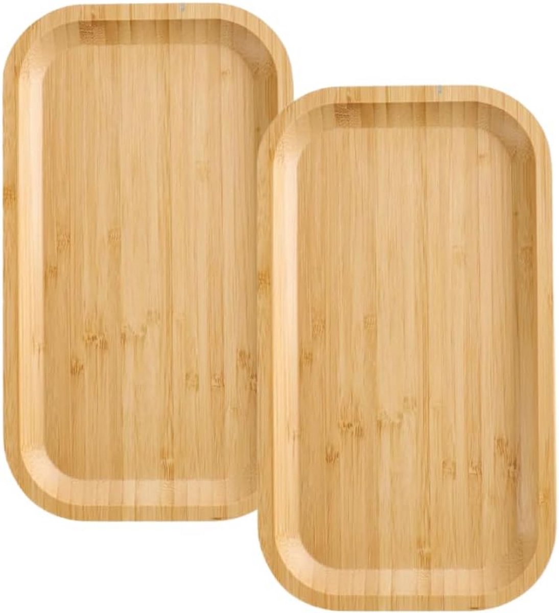 Set van 2 Bamboe Serveerplanken Rechthoekig Houten Dienblad