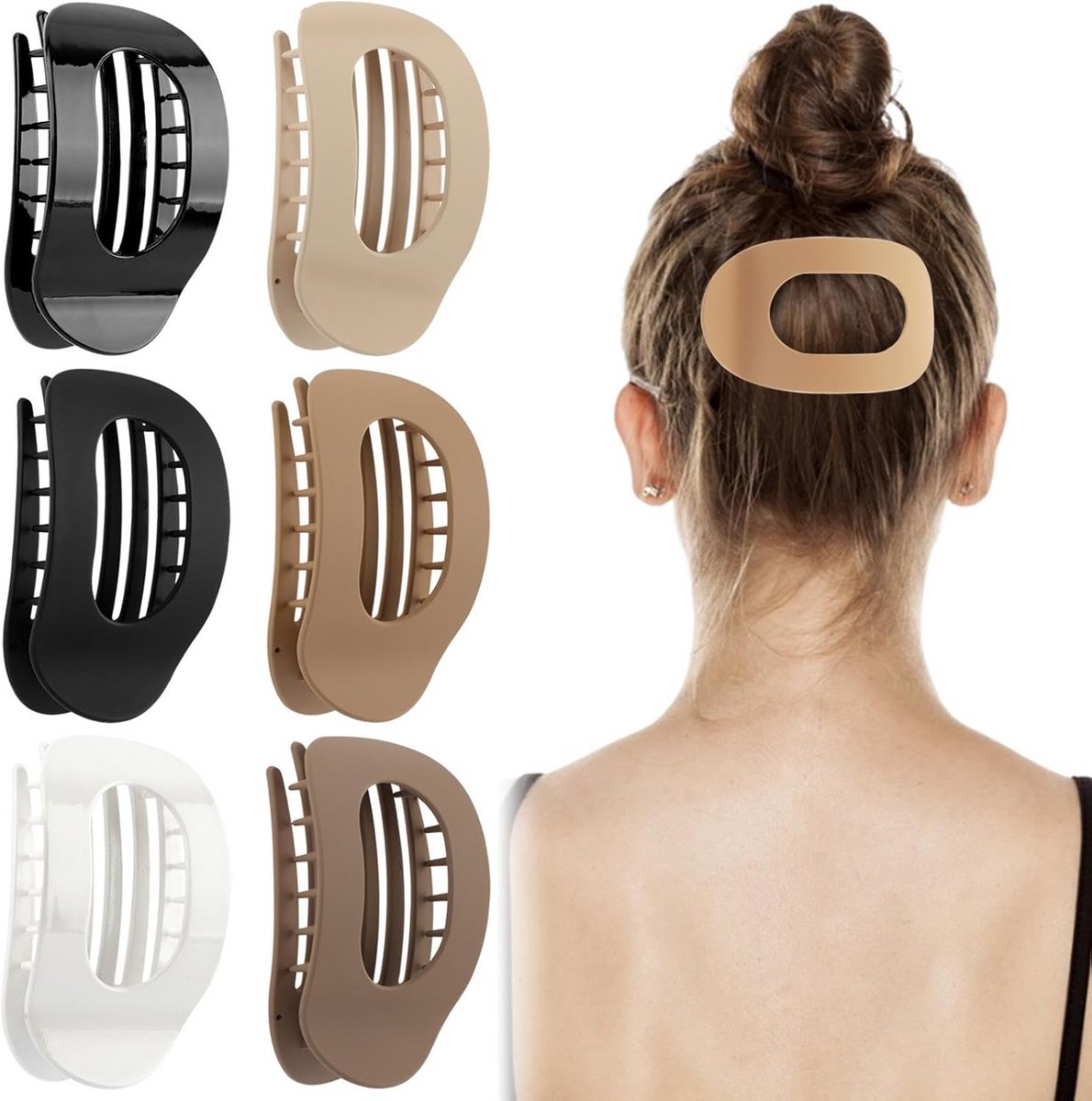 6x Platte Haarspeldjes voor Dames - Sterke Franse Krokodillenklemmen - 10cm