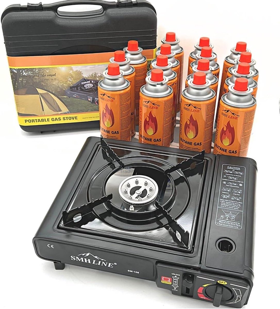 LeeuwenChoice®- Camping Kooktoestel - Draagbaar Gasfornuis - Incl. 4x gasflessen en koffer
