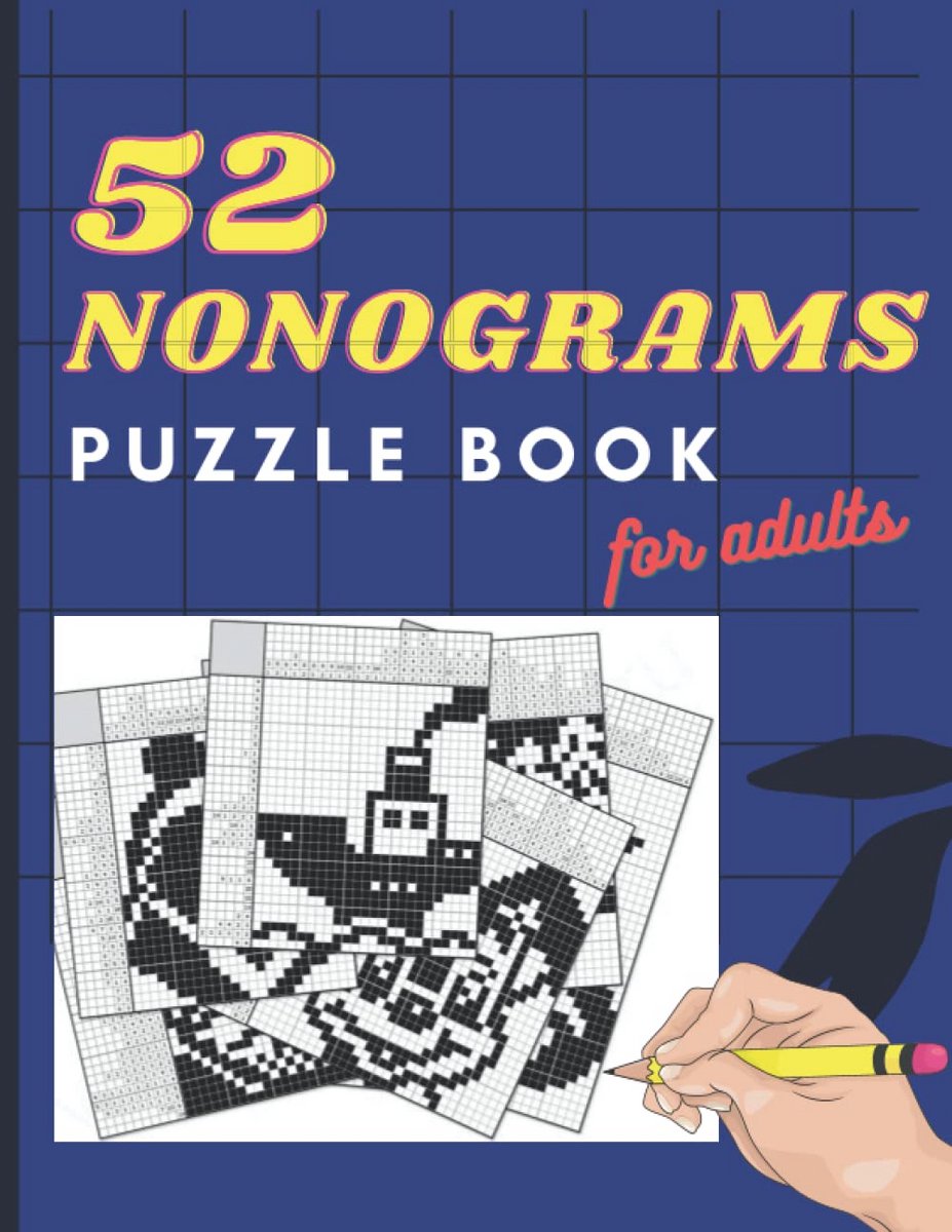 Nonogram Puzzelboek voor Volwassenen: 52 Logische Hanjie & Picross Puzzels met Oplossingen