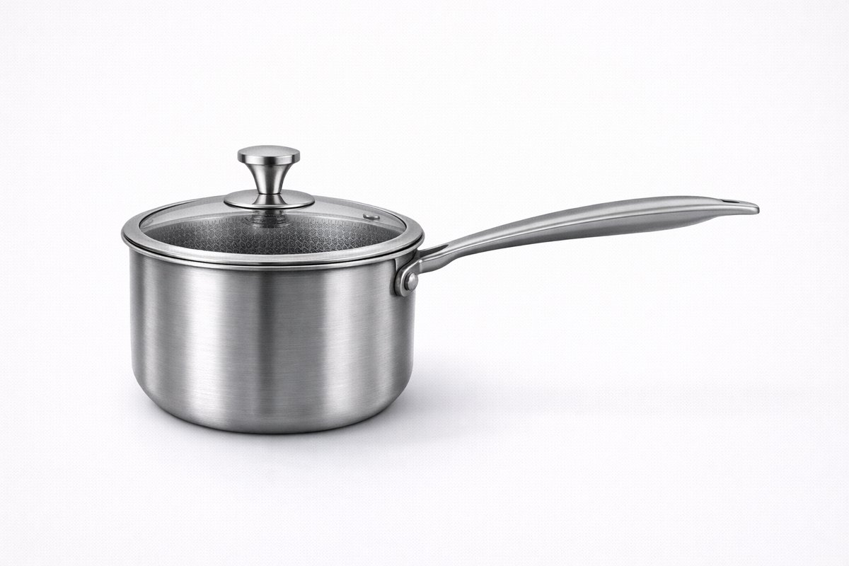 HomeEssence Sauspan / Steelpan Met Deksel - 16 cm - Inductie - PFAS & PFOA Vrij