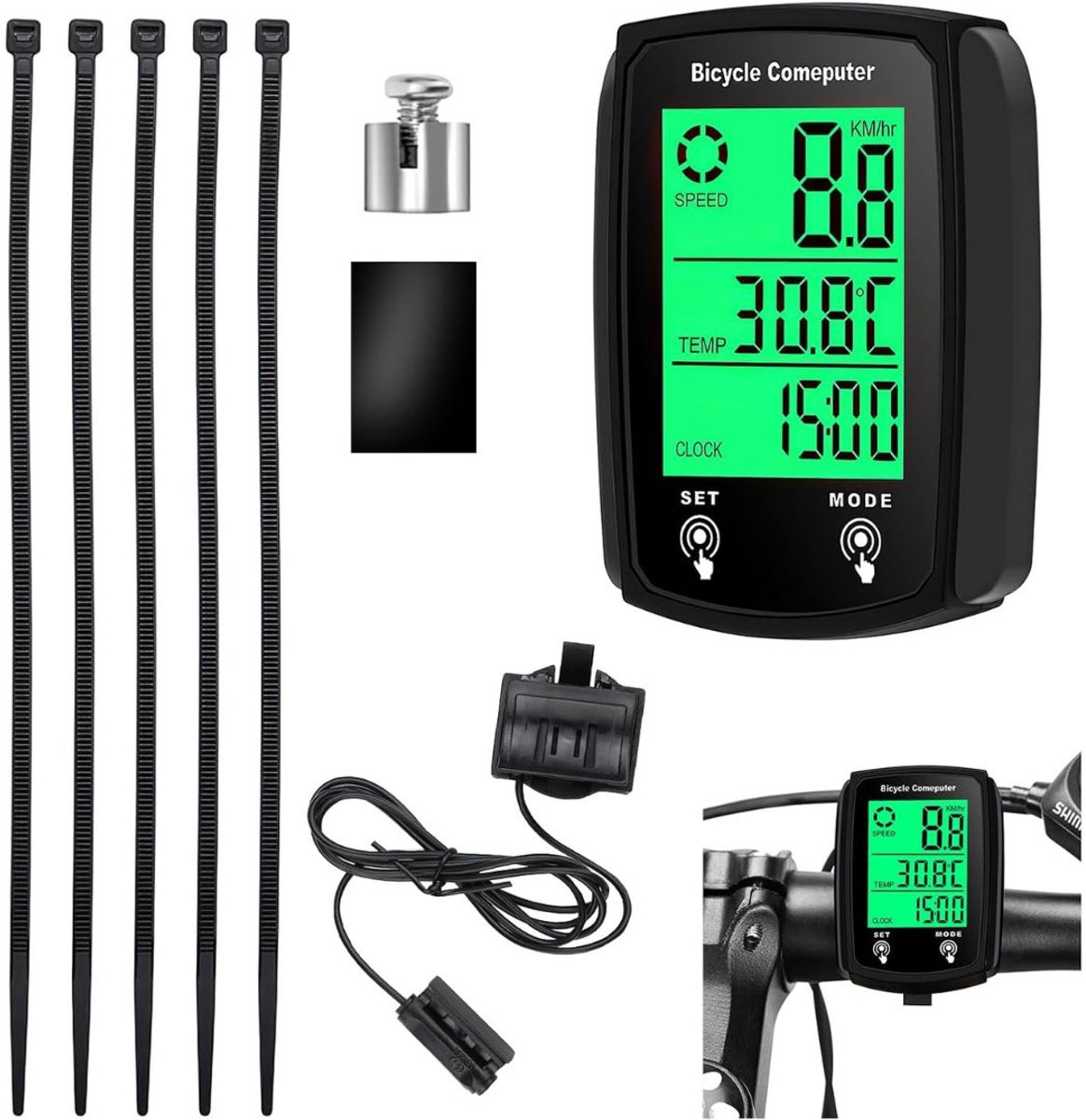 Kilometerteller Fiets - Snelheidsmeter - Fietscomputer Draadloos