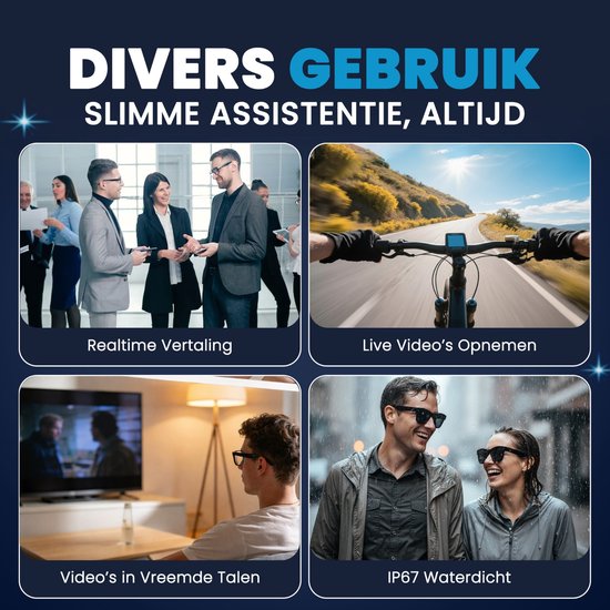 Smart glasses - Slimme bril - 8MP Camera - Verborgen - Spy camera (Incl. Oplaadcase) — afbeelding 3