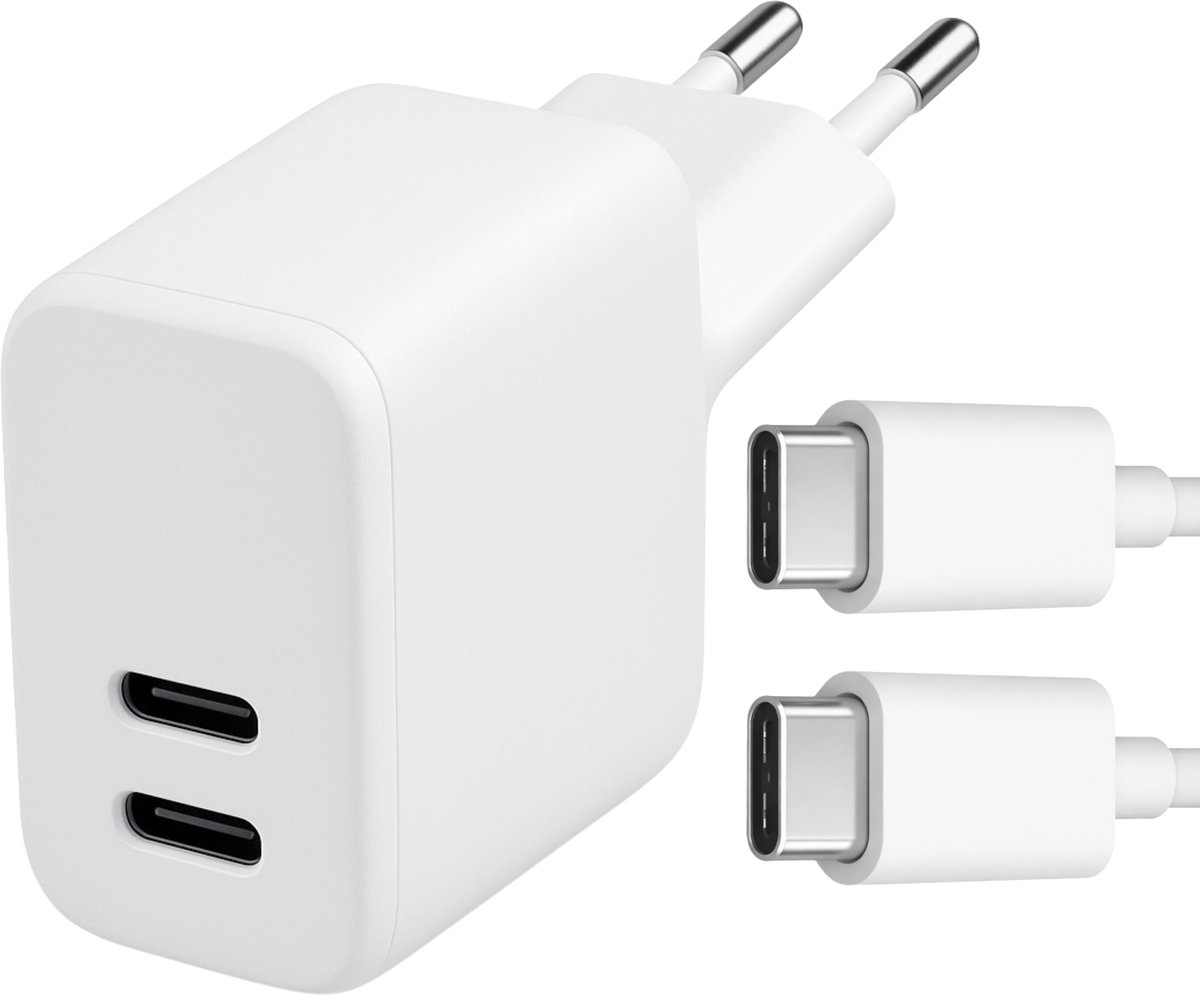 Xtronic 35W USB-C Snellader – Dubbele Poort Oplader – Inclusief 1 meter USB-C naar USB-C 60W - Geschikt USB-C apparaten – Compacte USB-C Adapter